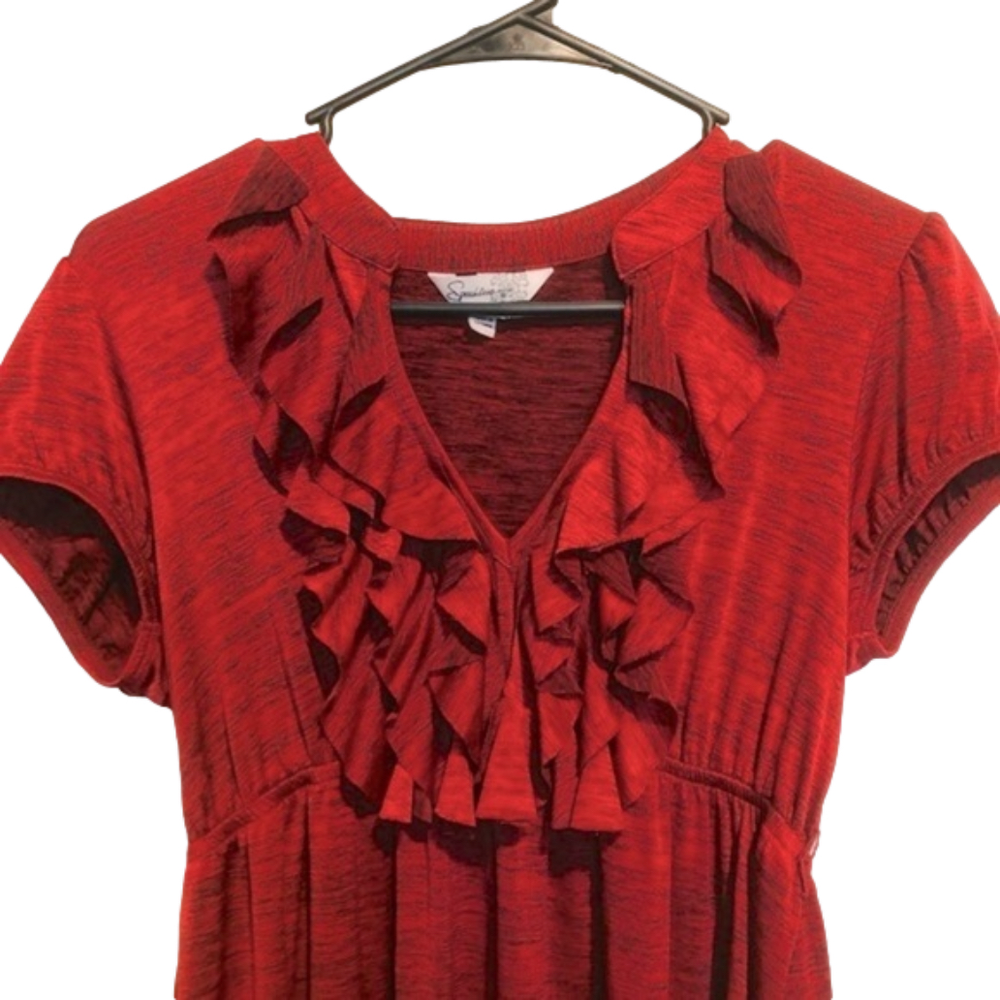 SPEECHLESS Red V-Neck Ruffle Dress - Picture 2 of 4